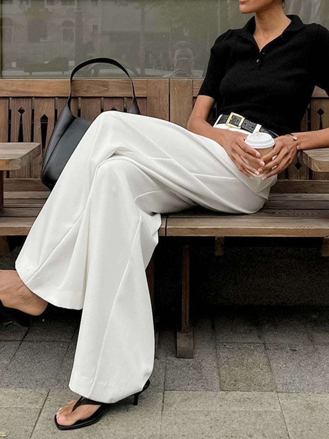 Pantalons larges unis sans ceinture