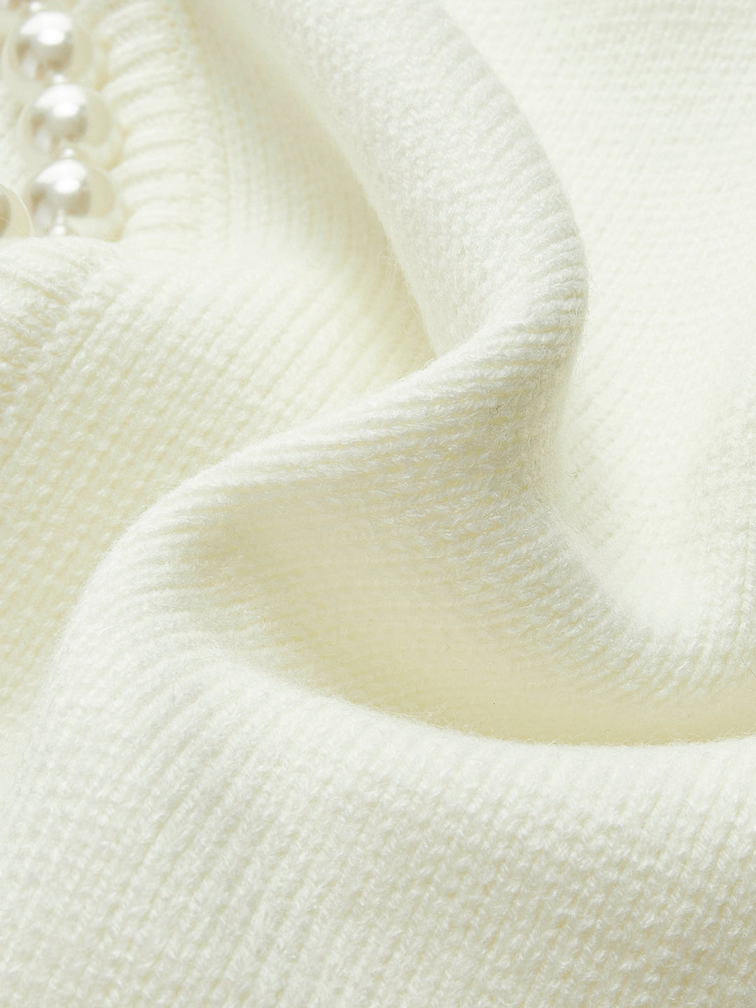 Cardigan à Ourlet Déchiré avec Détails en Perles