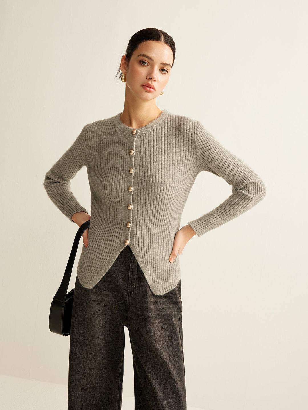 Cardigan à Boutons Abattus