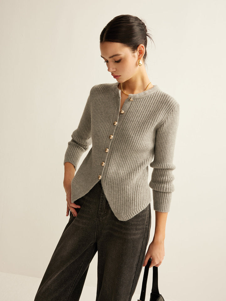 Cardigan à Boutons Abattus