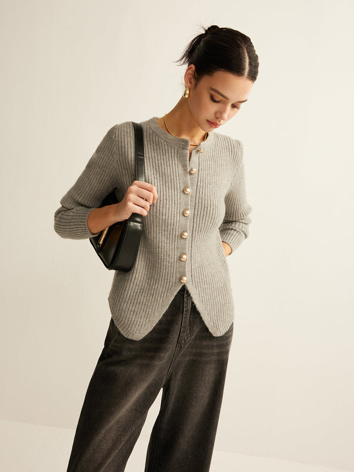 Cardigan à Boutons Abattus