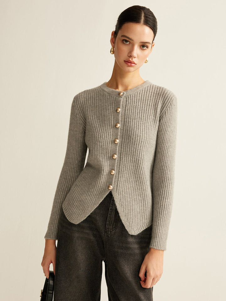 Cardigan à Boutons Abattus