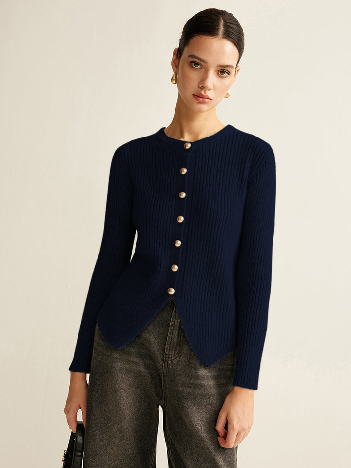 Cardigan à Boutons Abattus