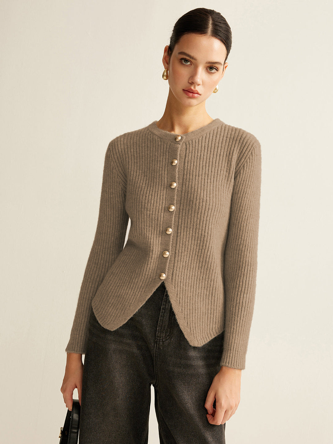 Cardigan à Boutons Abattus