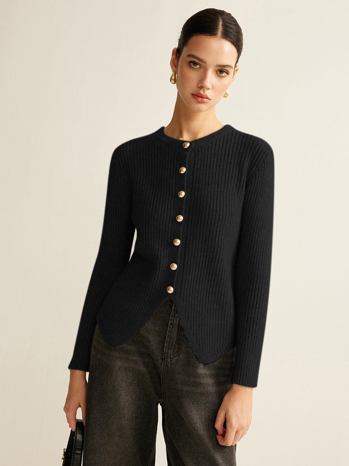 Cardigan à Boutons Abattus