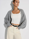 Cardigan Oversized en Mélange de Laine à Manches Chauve-Souris