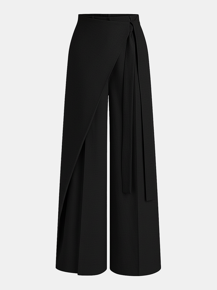 Pantalon large à taille asymétrique