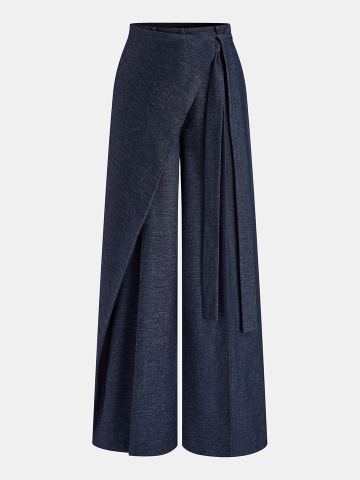 Pantalon large à taille asymétrique