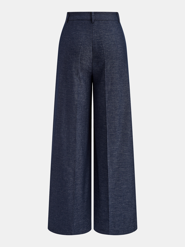 Pantalon large à taille asymétrique