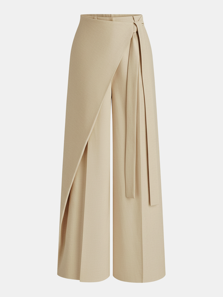 Pantalon large à taille asymétrique