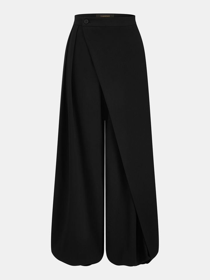 Pantalon large à superposition asymétrique