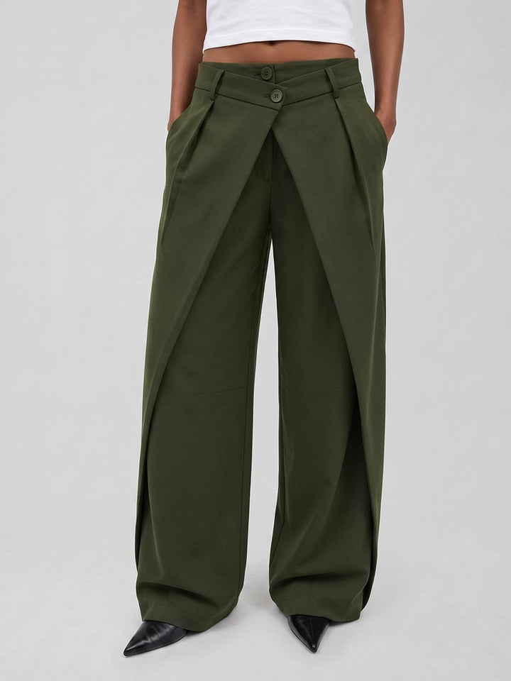 Pantalons larges à taille croisée