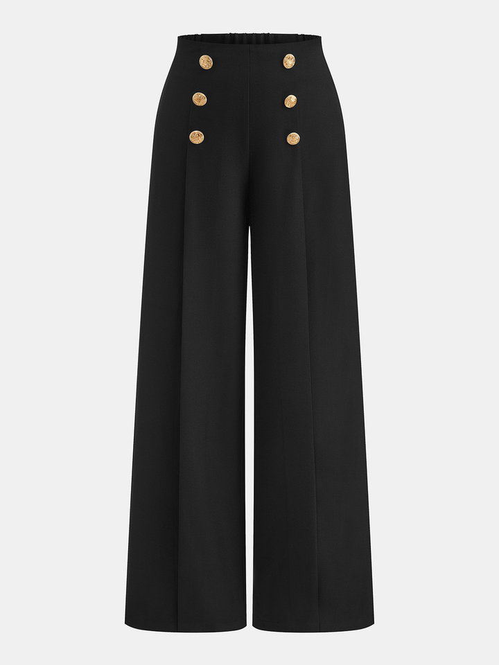 Pantalons Droits Plissés en Métal