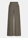 Pantalon large en tweed à chevrons