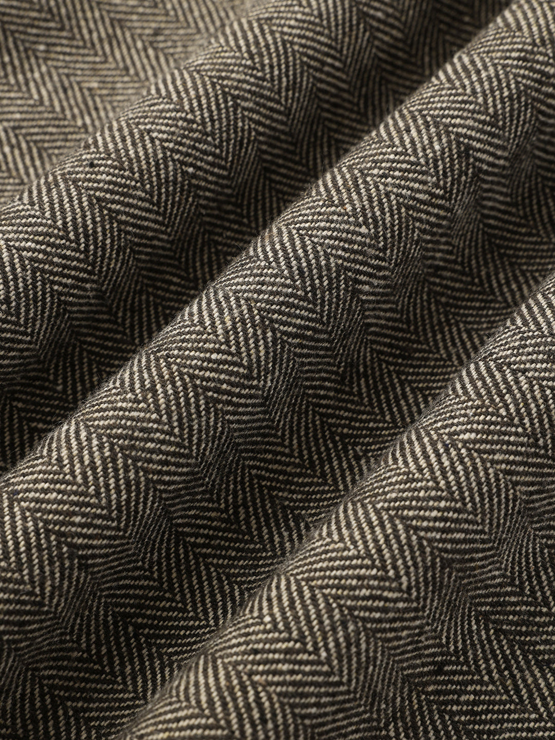 Pantalon large en tweed à chevrons