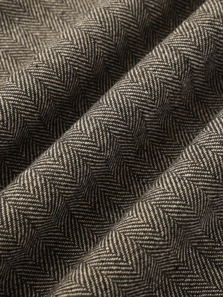 Pantalon large en tweed à chevrons