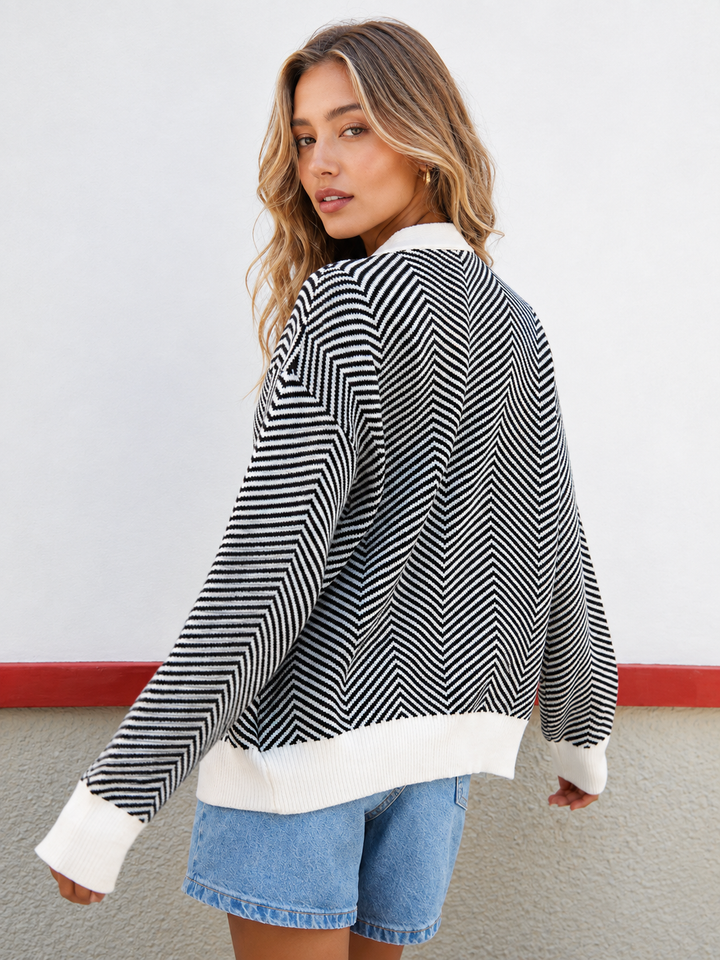 Cardigan Herringbone Surdimensionné