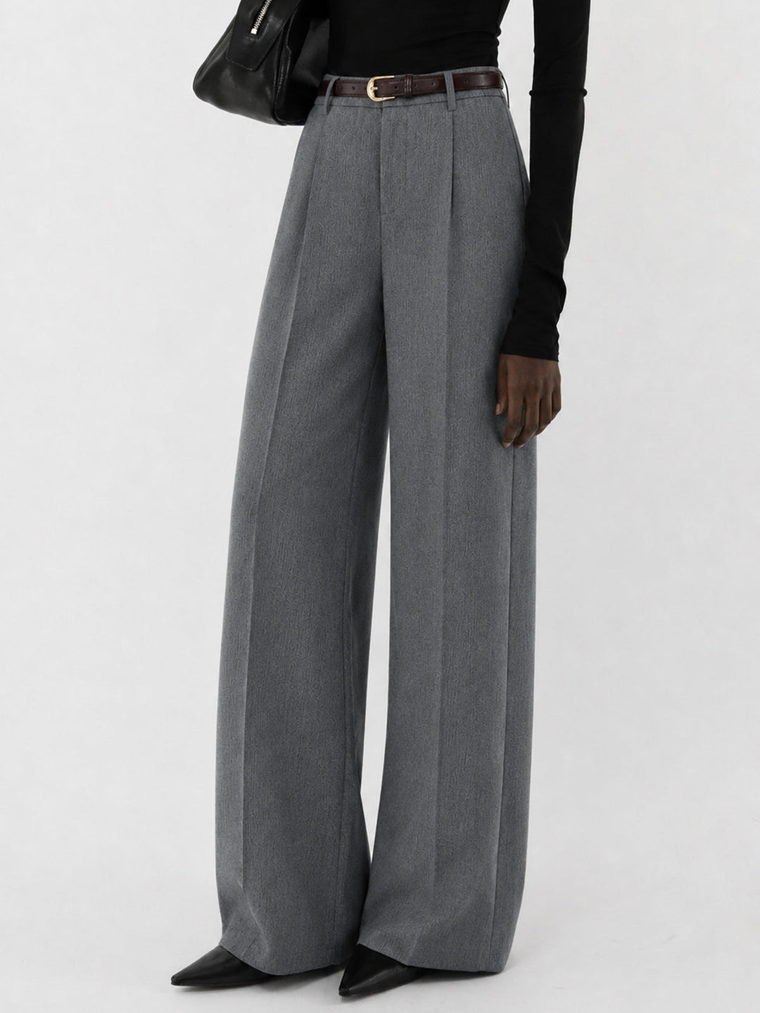Pantalons larges plissés ceinturés sur mesure