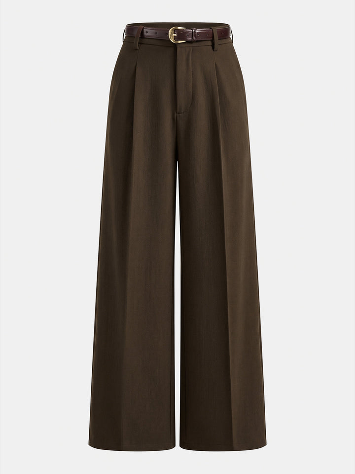 Pantalons larges plissés ceinturés sur mesure