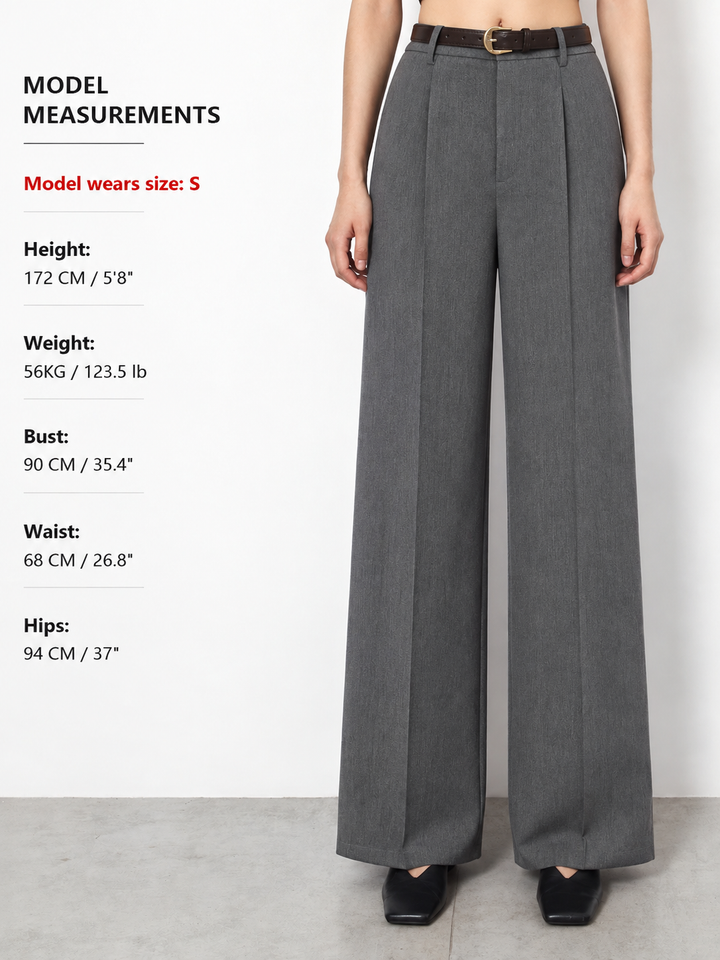 Pantalons larges plissés ceinturés sur mesure
