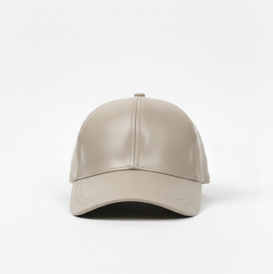 Casquette en Cuir - Beige