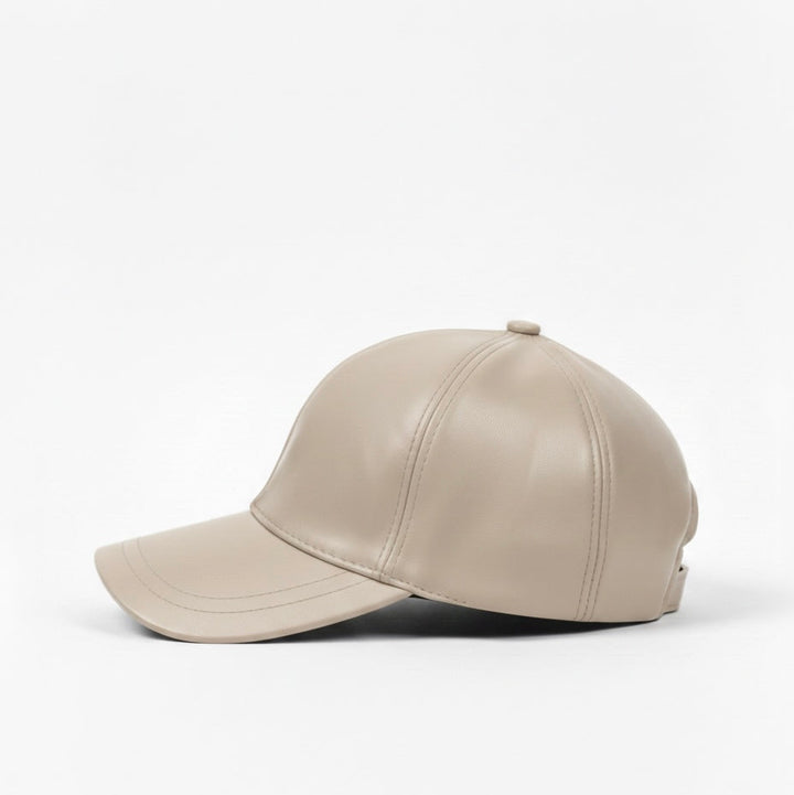 Casquette en Cuir - Gris