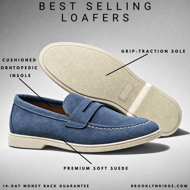 MOCASSINS EN SUÈDE MARINO