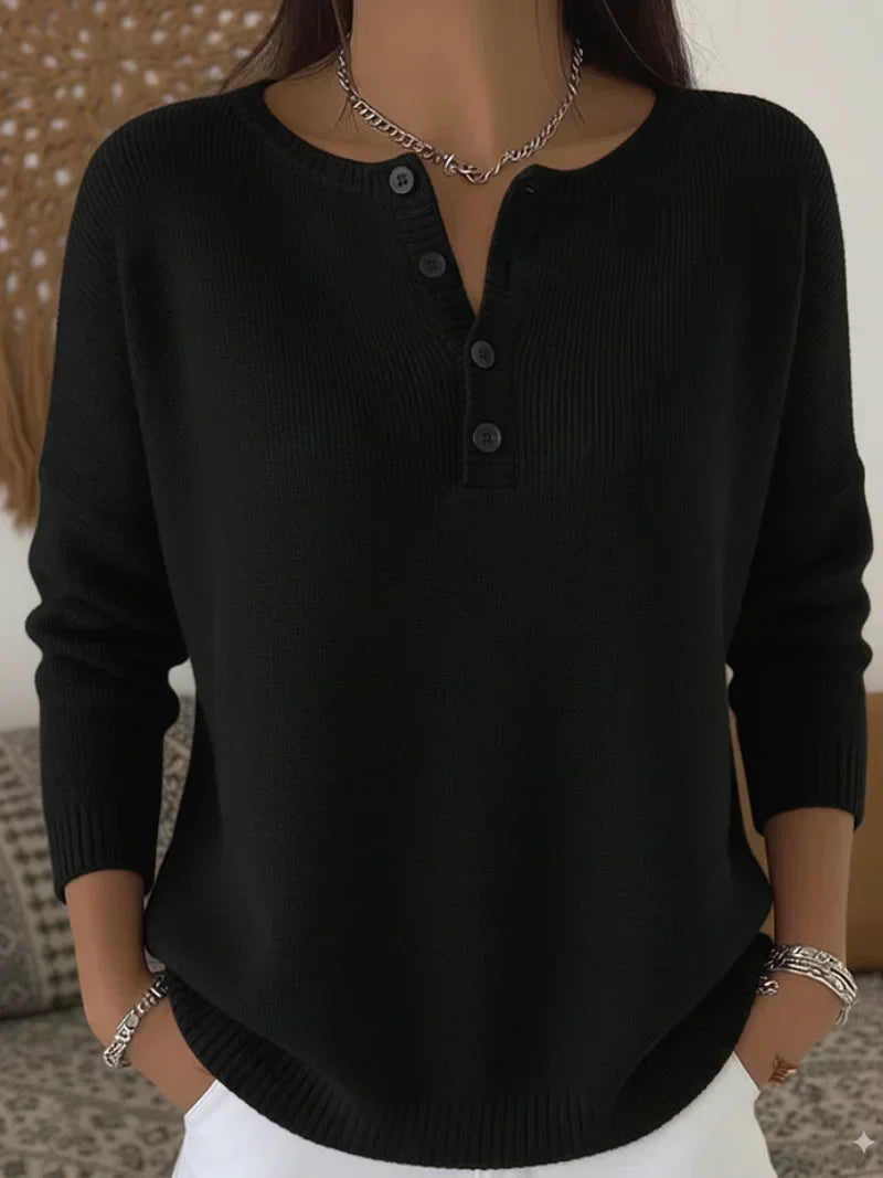 Rosaline | Pull Boutonné Henley