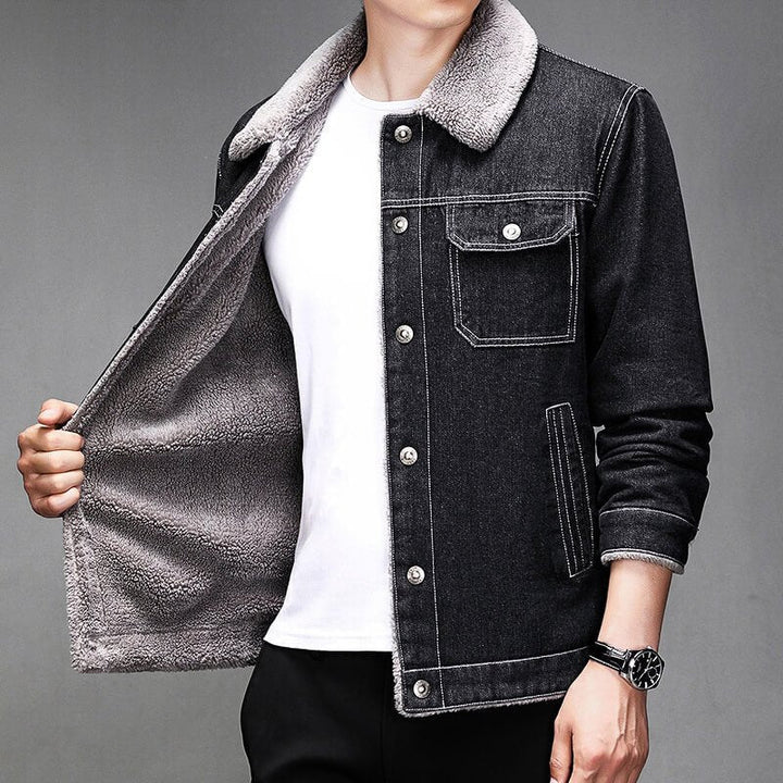 Giacca Calvin in Denim Sherpa