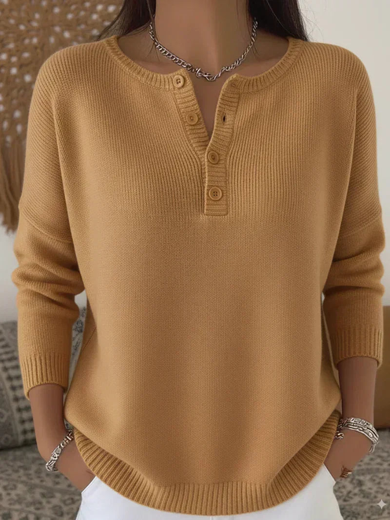 Rosaline | Pull Boutonné Henley