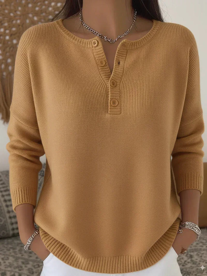 Rosaline | Pull Boutonné Henley