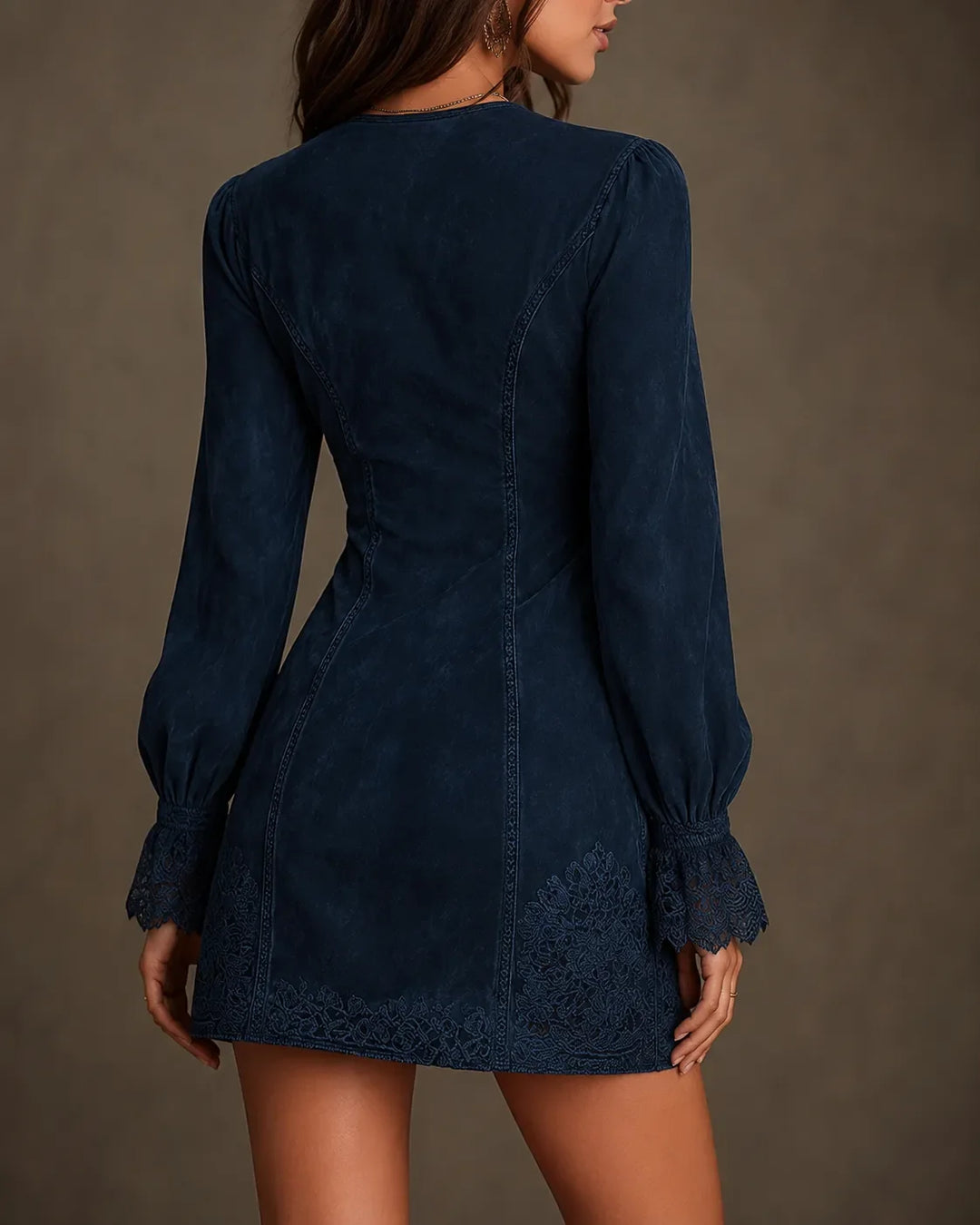 Celeste | Robe Mini Détail en Dentelle avec Zip