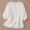 Blouse en coton et lin à fleurs Alessa