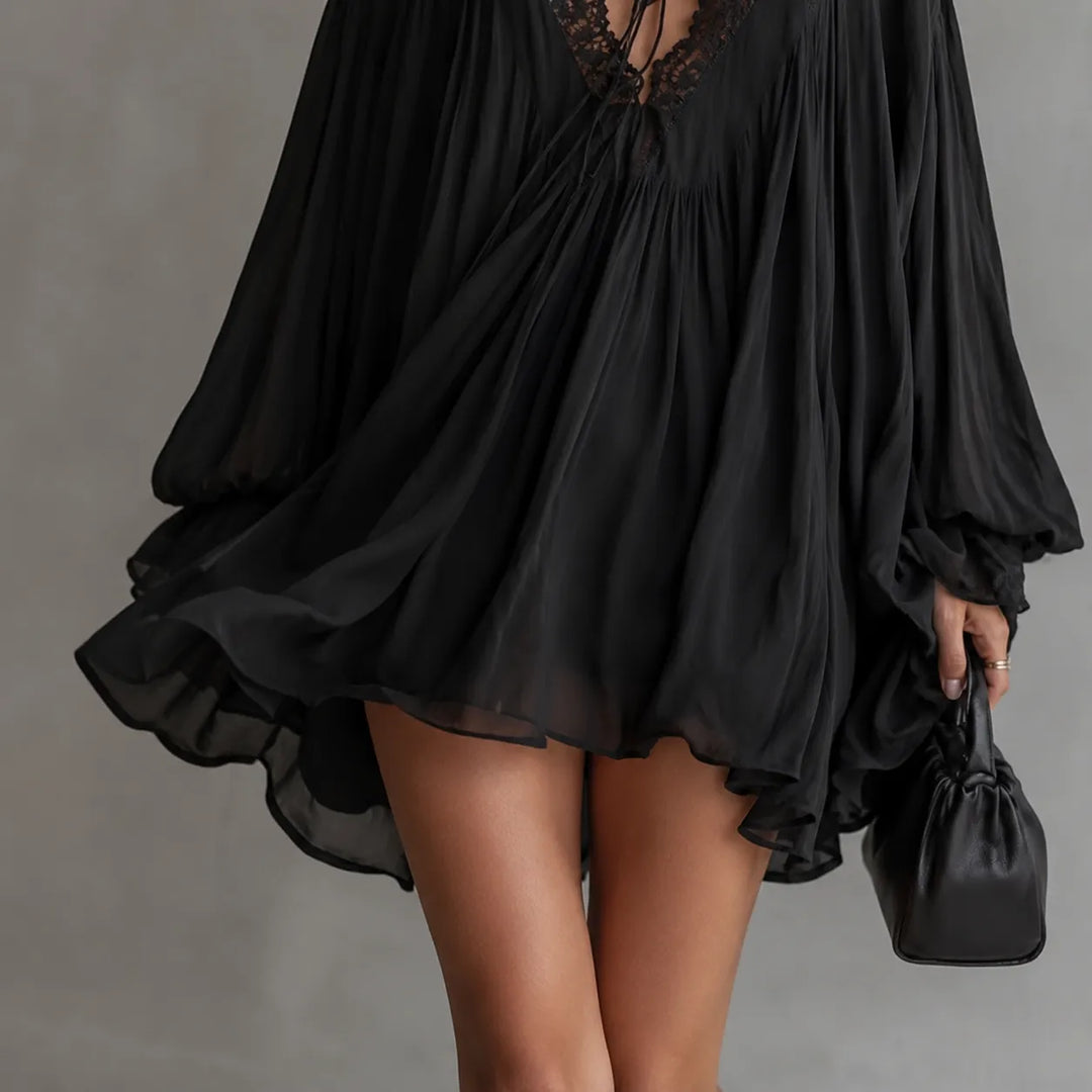 Lucia | Robe Tunique en Chiffon avec Dentelle