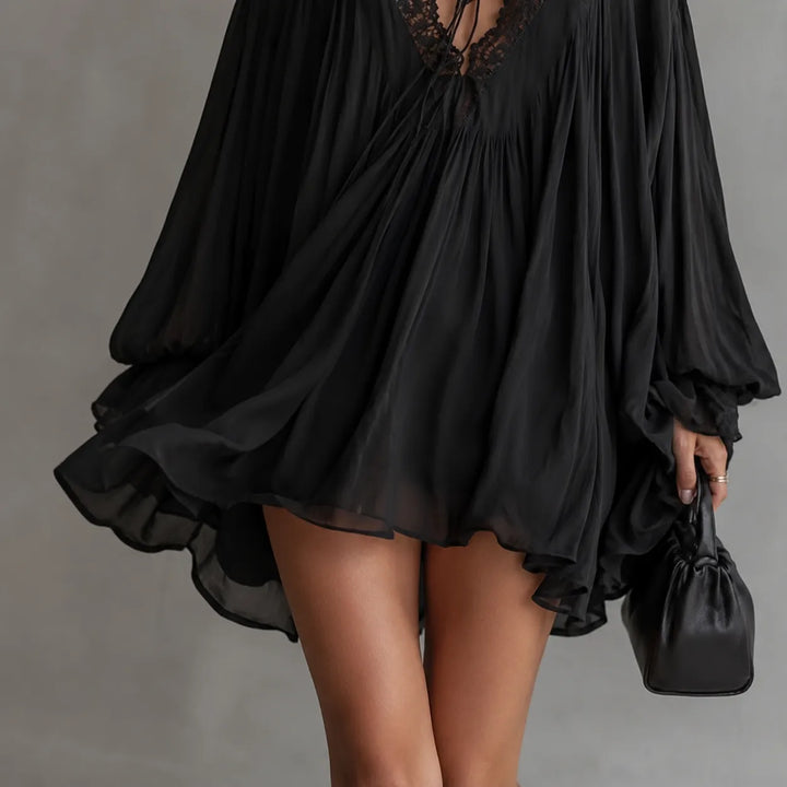 Lucia | Robe Tunique en Chiffon avec Dentelle