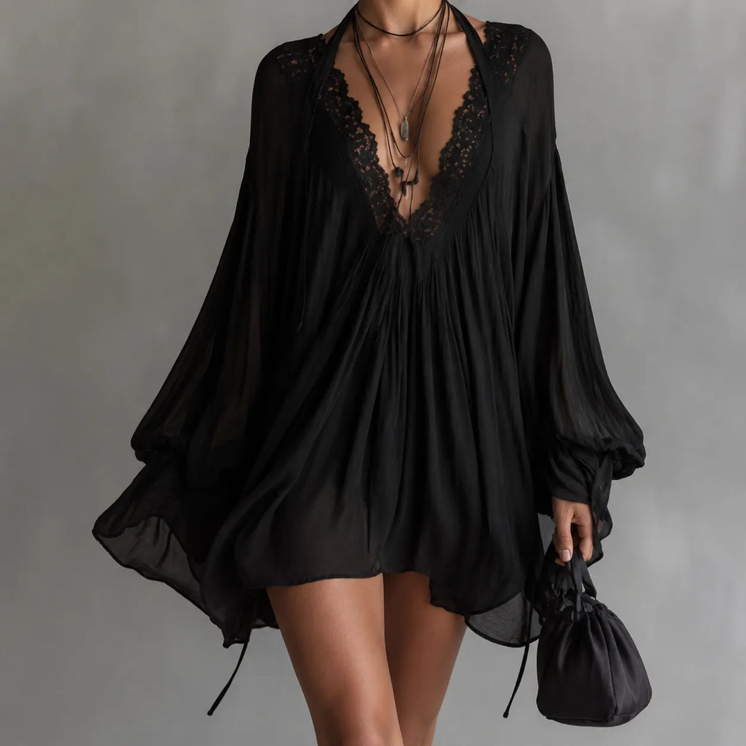 Lucia | Robe Tunique en Chiffon avec Dentelle