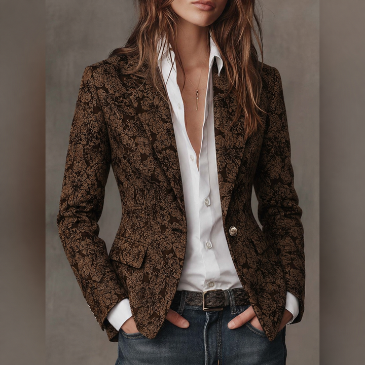 Blazer Ajusté en Jacquard Paisley pour Femmes