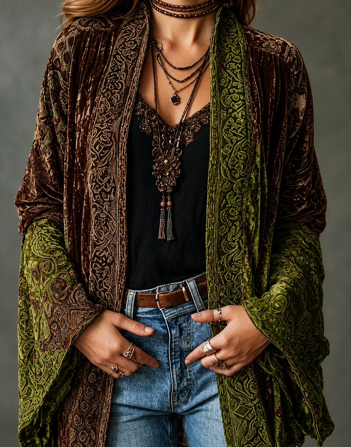 MOREAU LYON | VESTE BOHO EN VELOURS POUR FEMMES