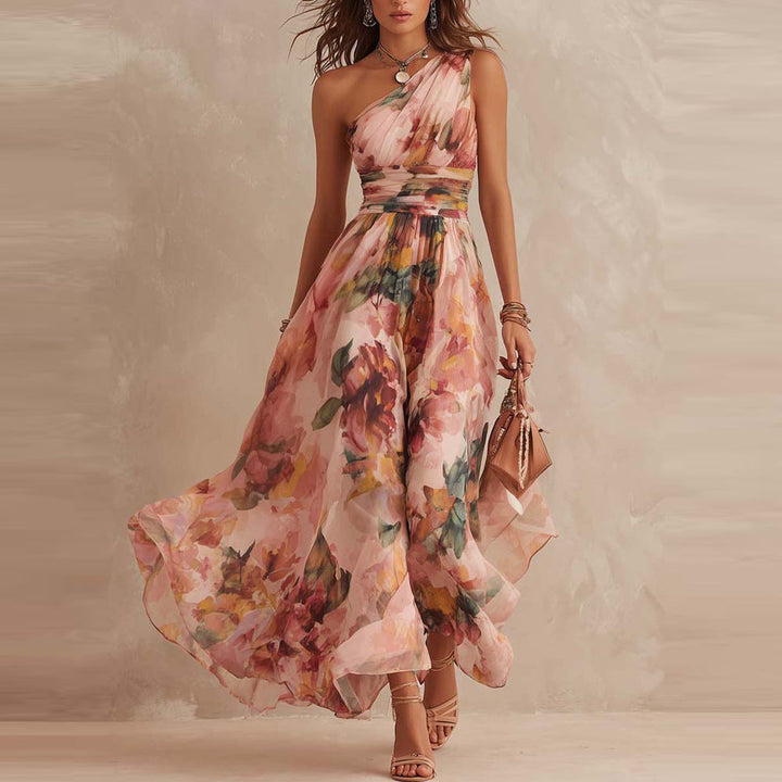 Aurora – Robe fleurie asymétrique