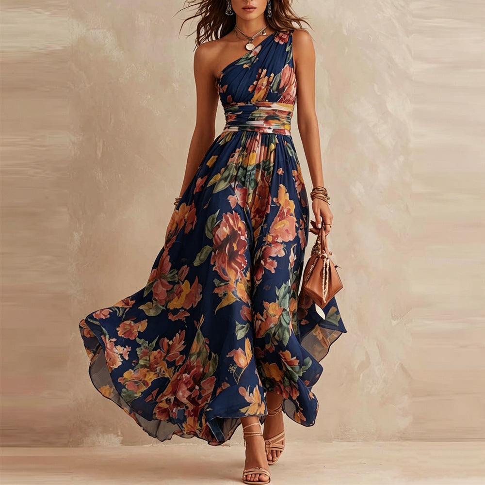 Aurora – Robe fleurie asymétrique