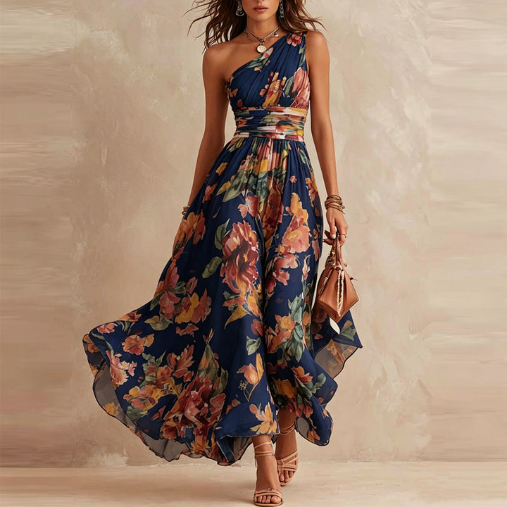 Aurora – Robe fleurie asymétrique