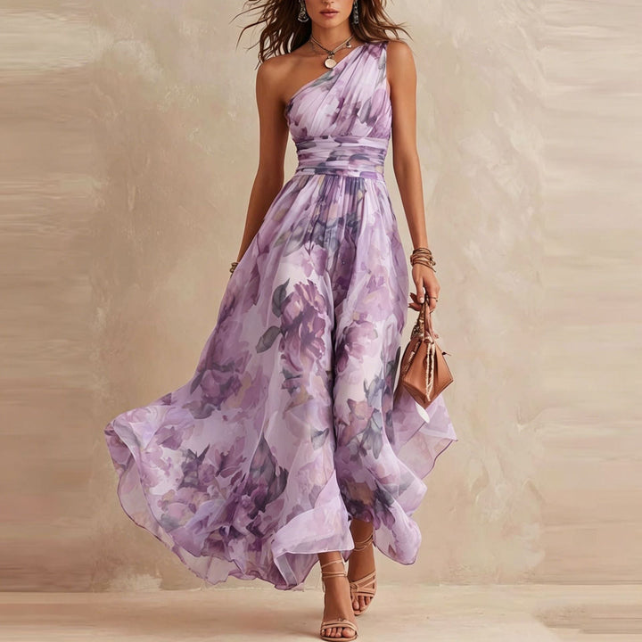Aurora – Robe fleurie asymétrique