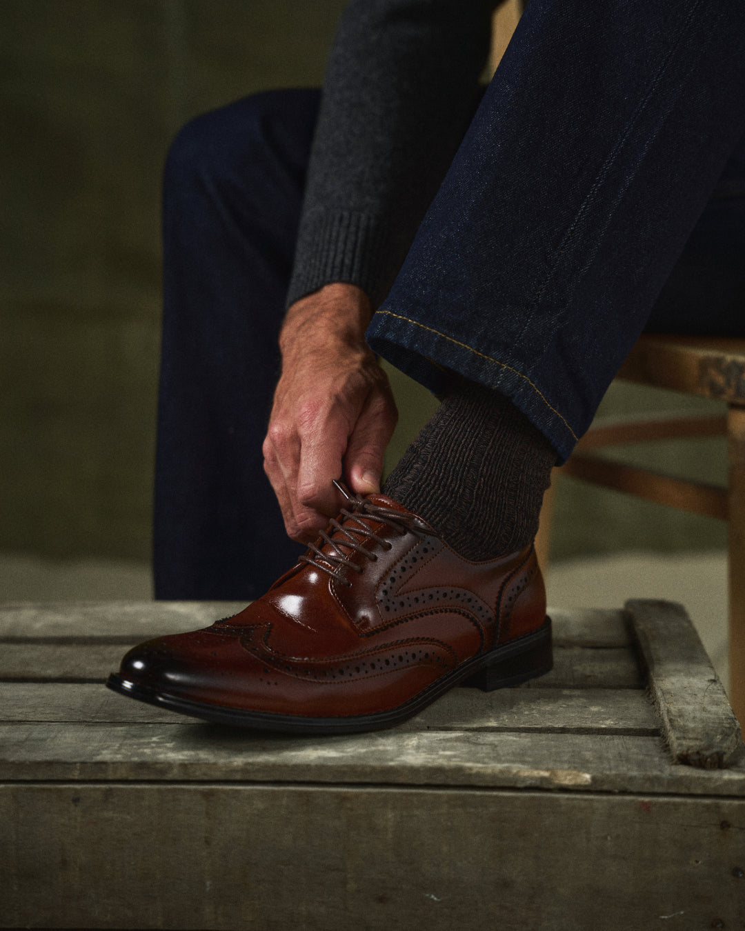 Brogues en Cuir de Vache 100% Pembroke