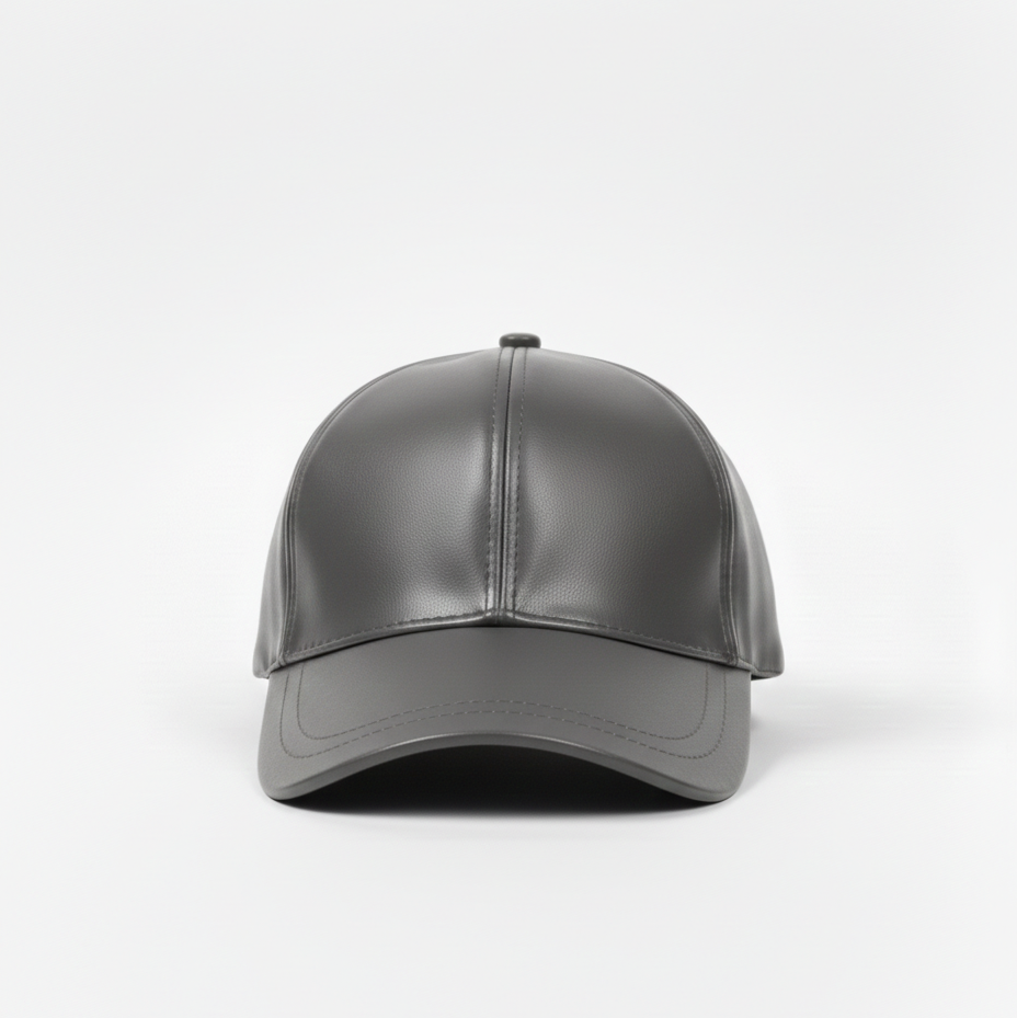 Casquette en Cuir - Gris