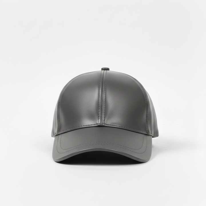 Casquette en Cuir - Gris