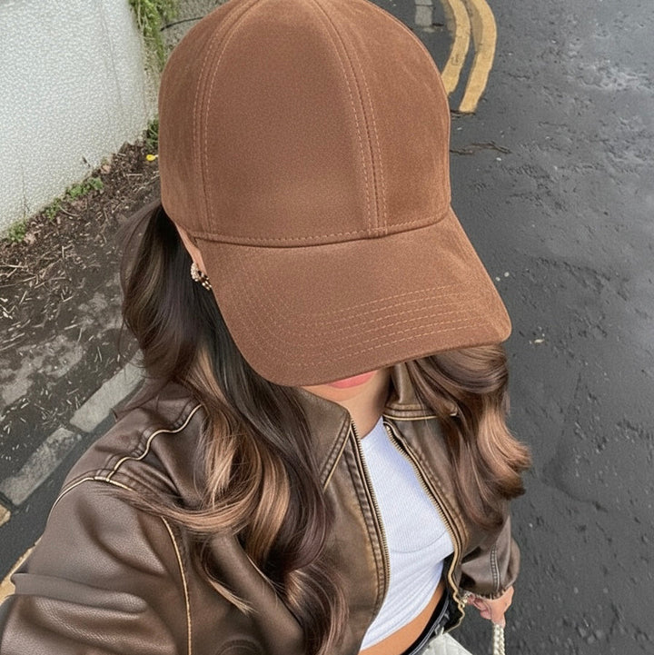 Casquette en Suède - Cognac
