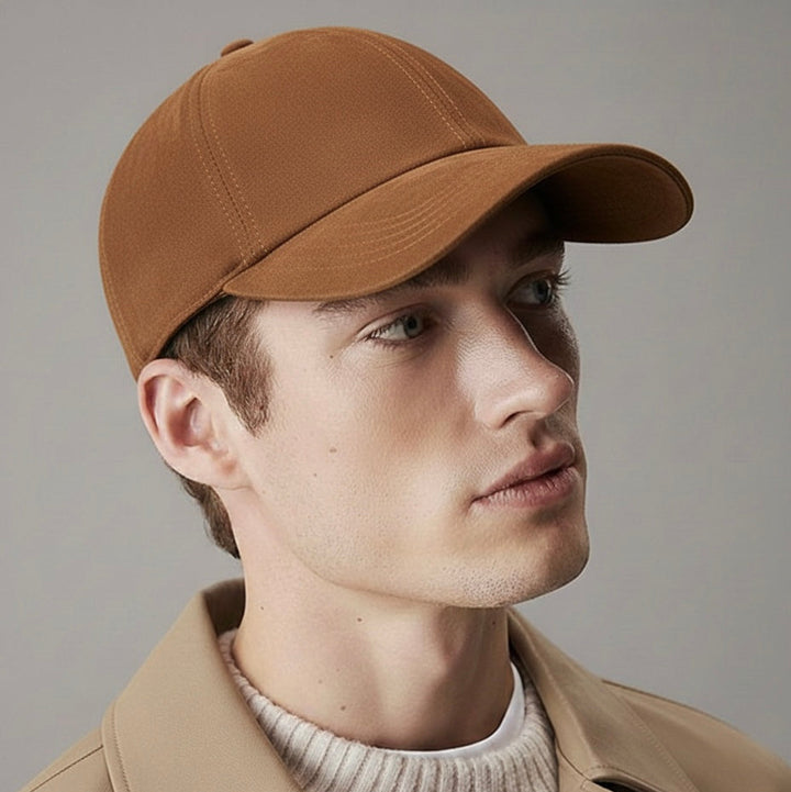 Casquette en Suède - Cognac