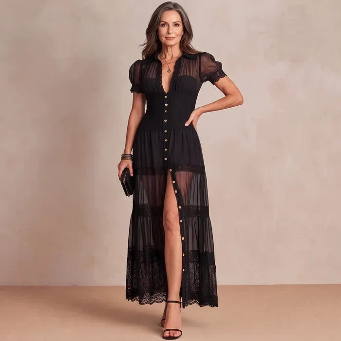 Sophia | Robe Maxi en Dentelle Transparente pour Femmes