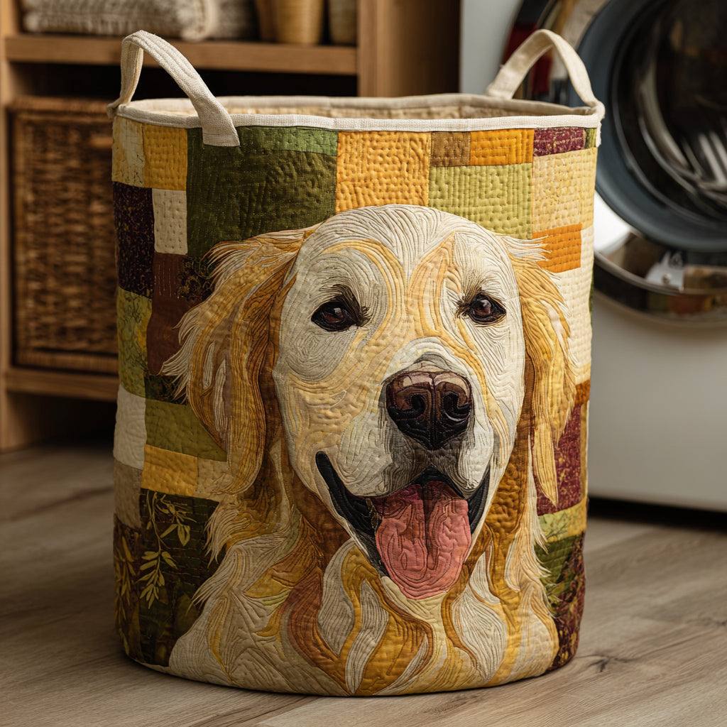 Panier à linge Happy Golden Retriever