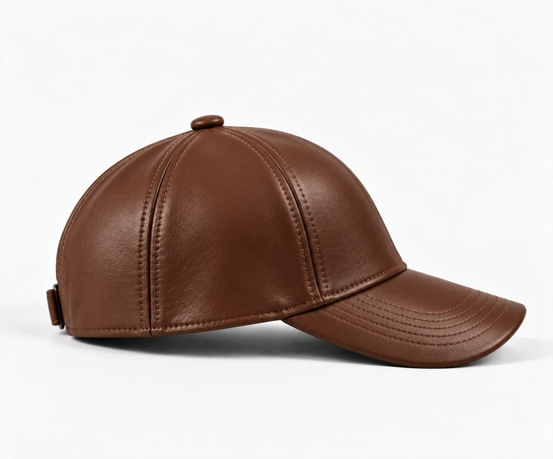 Casquette en Cuir - Marron